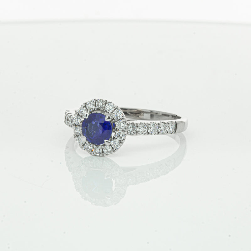 Deja Vu 18ct White Gold .62ct Sapphire & Diamond Ring-Ring-Walker & Hall