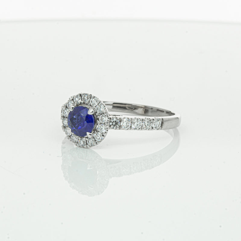 Deja Vu 18ct White Gold .62ct Sapphire & Diamond Ring-Ring-Walker & Hall