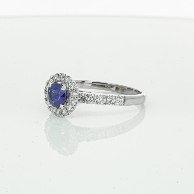 Deja Vu 18ct White Gold .62ct Sapphire & Diamond Ring-Ring-Walker & Hall