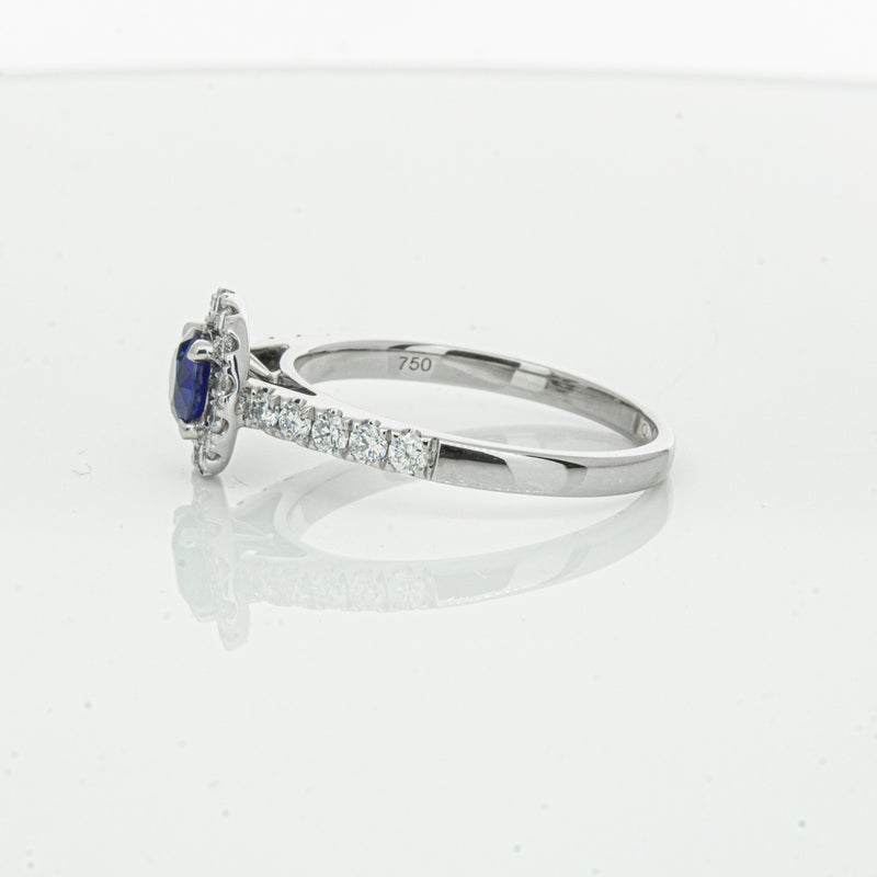 Deja Vu 18ct White Gold .62ct Sapphire & Diamond Ring-Ring-Walker & Hall