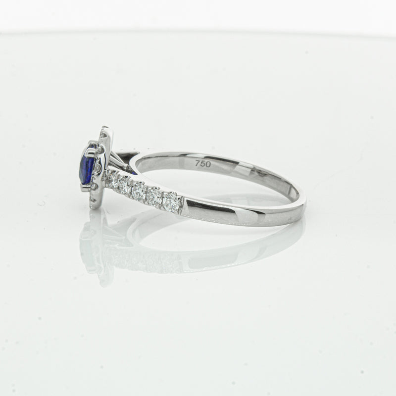 Deja Vu 18ct White Gold .62ct Sapphire & Diamond Ring-Ring-Walker & Hall