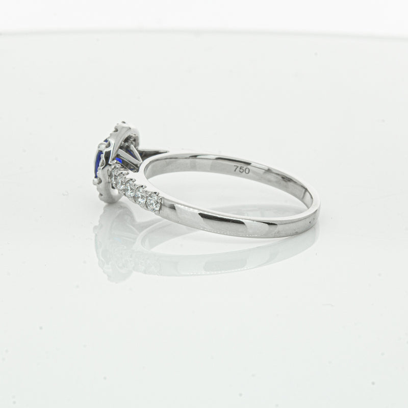 Deja Vu 18ct White Gold .62ct Sapphire & Diamond Ring-Ring-Walker & Hall