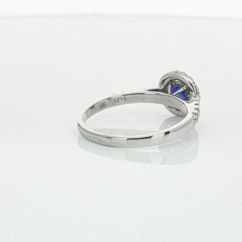 Deja Vu 18ct White Gold .62ct Sapphire & Diamond Ring-Ring-Walker & Hall