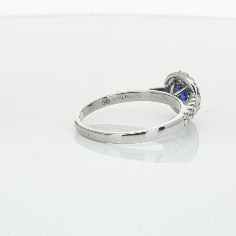 Deja Vu 18ct White Gold .62ct Sapphire & Diamond Ring-Ring-Walker & Hall