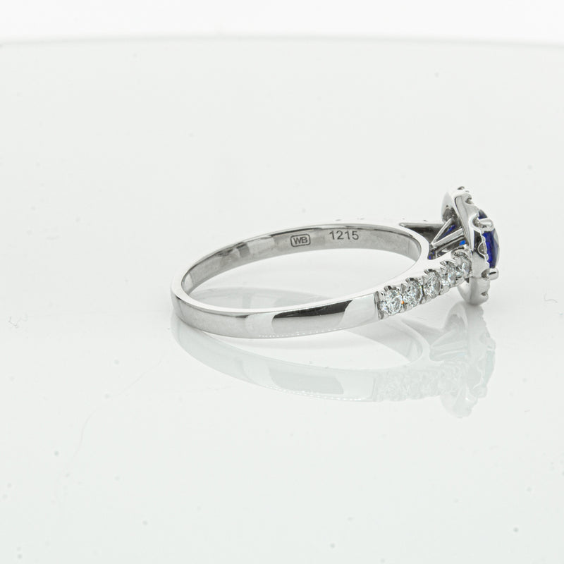 Deja Vu 18ct White Gold .62ct Sapphire & Diamond Ring-Ring-Walker & Hall