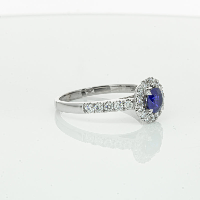 Deja Vu 18ct White Gold .62ct Sapphire & Diamond Ring-Ring-Walker & Hall