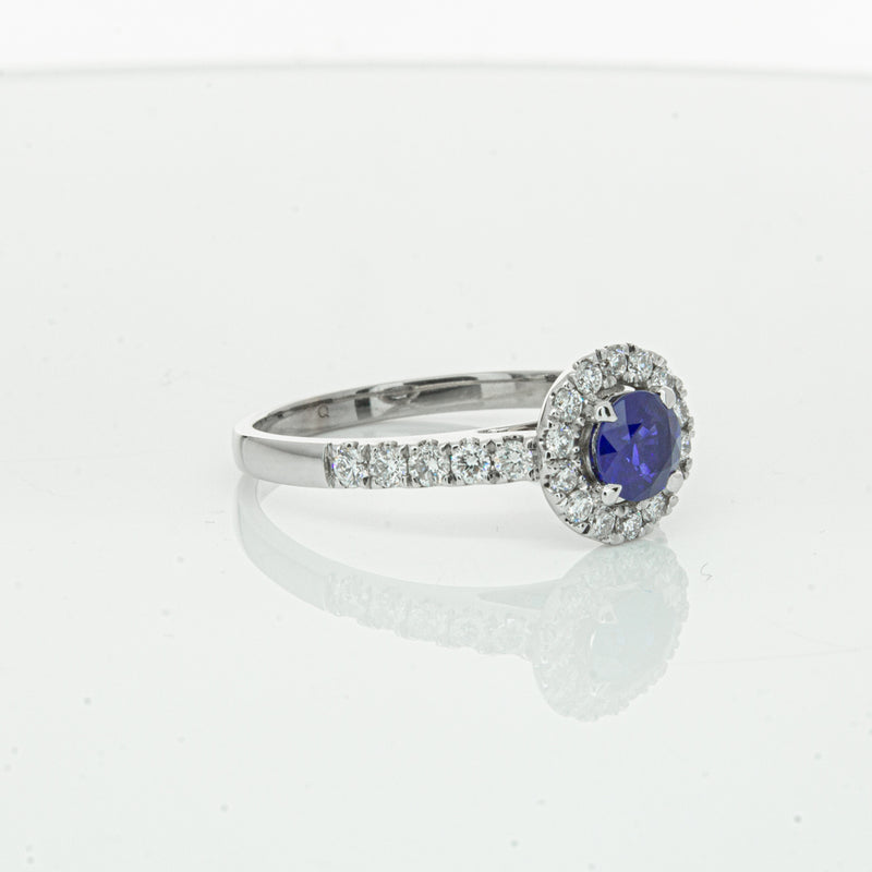 Deja Vu 18ct White Gold .62ct Sapphire & Diamond Ring-Ring-Walker & Hall