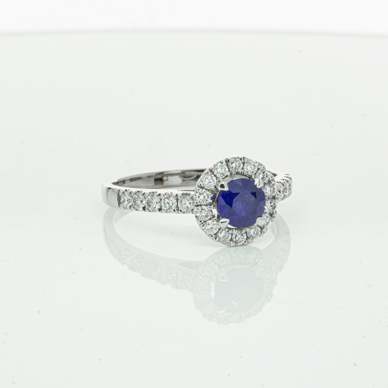 Deja Vu 18ct White Gold .62ct Sapphire & Diamond Ring-Ring-Walker & Hall