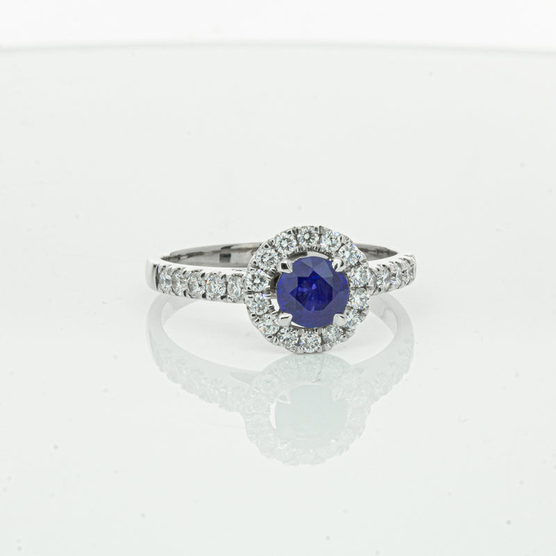 Deja Vu 18ct White Gold .62ct Sapphire & Diamond Ring-Ring-Walker & Hall