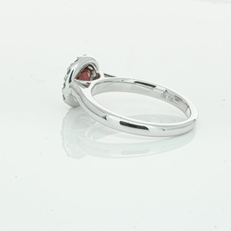 18ct White Gold 1.03ct Ruby & Diamond Eclipse Ring-Ring-Walker & Hall