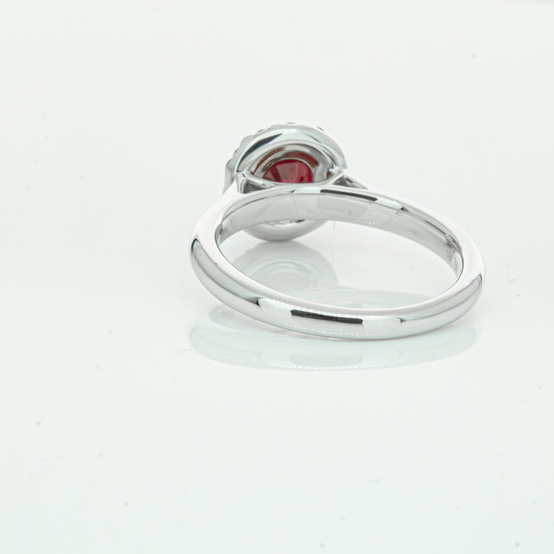 18ct White Gold 1.03ct Ruby & Diamond Eclipse Ring-Ring-Walker & Hall