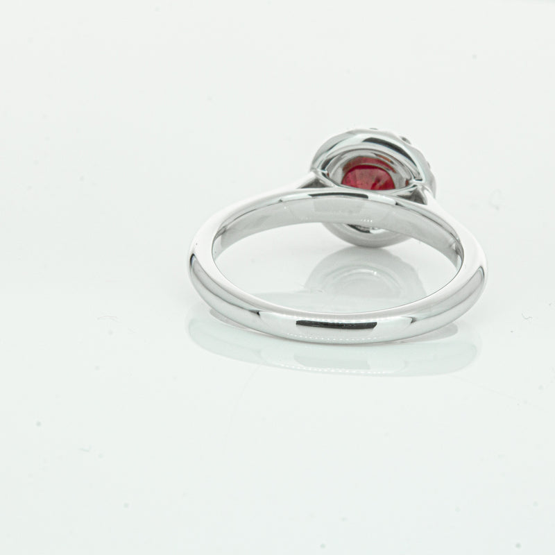 18ct White Gold 1.03ct Ruby & Diamond Eclipse Ring-Ring-Walker & Hall
