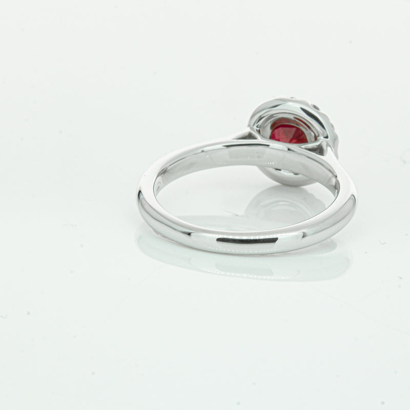 18ct White Gold 1.03ct Ruby & Diamond Eclipse Ring-Ring-Walker & Hall