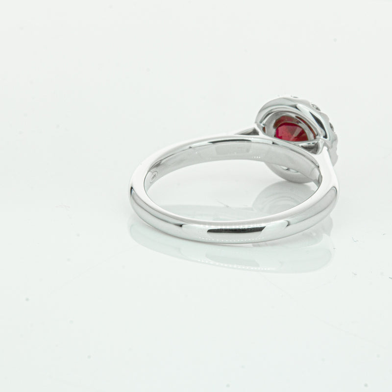 18ct White Gold 1.03ct Ruby & Diamond Eclipse Ring-Ring-Walker & Hall