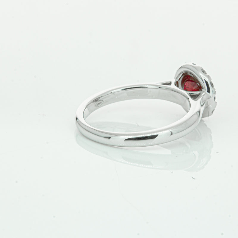18ct White Gold 1.03ct Ruby & Diamond Eclipse Ring-Ring-Walker & Hall