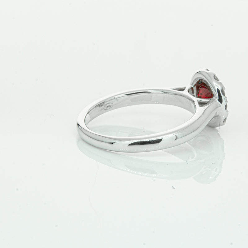 18ct White Gold 1.03ct Ruby & Diamond Eclipse Ring-Ring-Walker & Hall