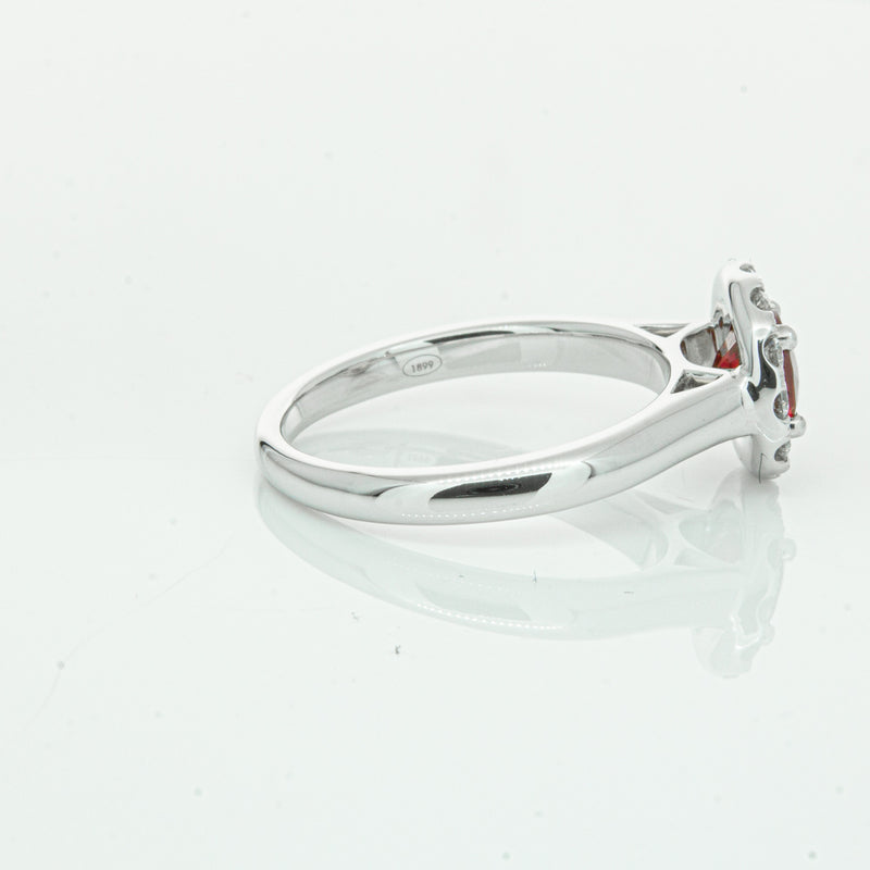 18ct White Gold 1.03ct Ruby & Diamond Eclipse Ring-Ring-Walker & Hall