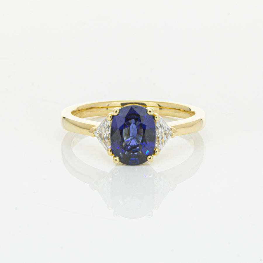18ct Yellow Gold 1.42ct Sapphire & Diamond Ring-Ring-Walker & Hall