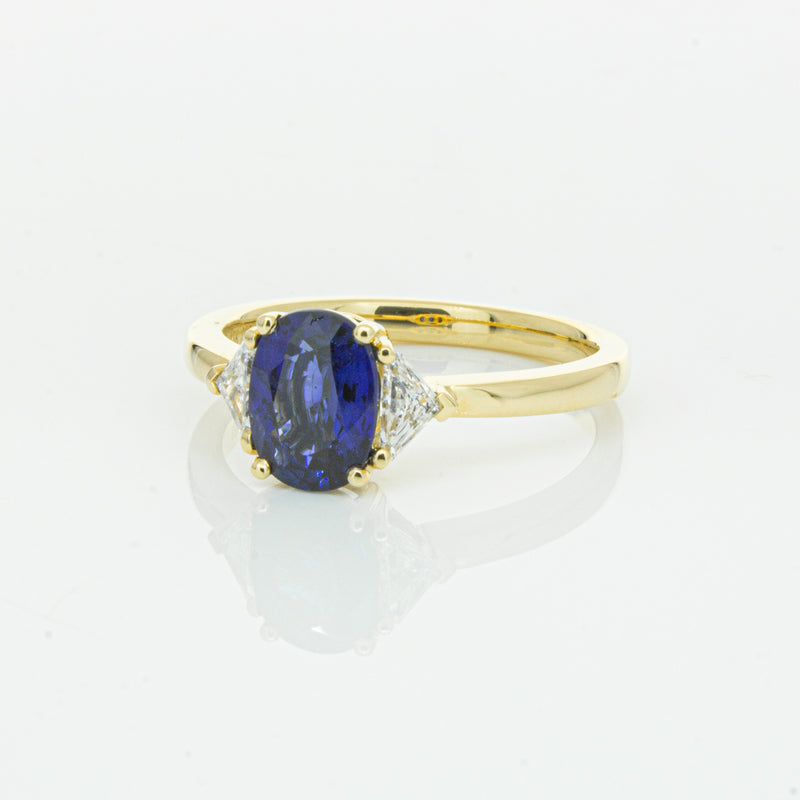 18ct Yellow Gold 1.42ct Sapphire & Diamond Ring-Ring-Walker & Hall