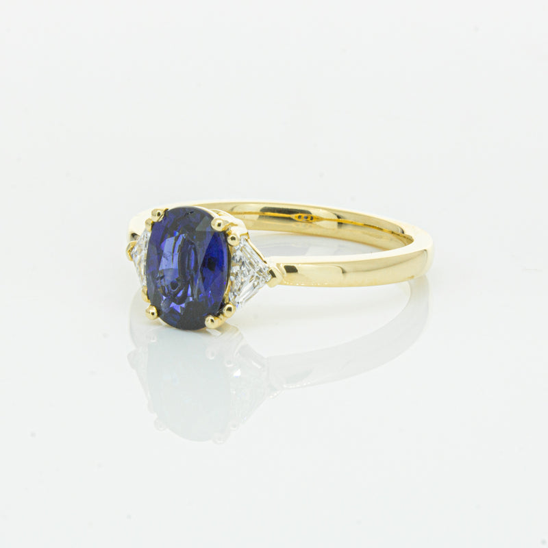 18ct Yellow Gold 1.42ct Sapphire & Diamond Ring-Ring-Walker & Hall