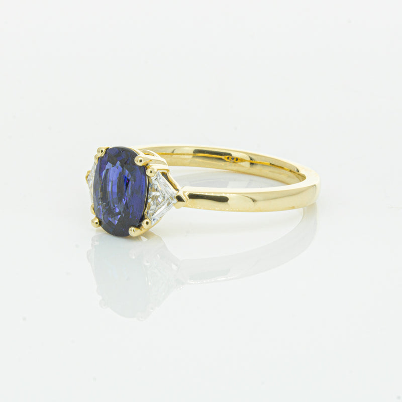 18ct Yellow Gold 1.42ct Sapphire & Diamond Ring-Ring-Walker & Hall
