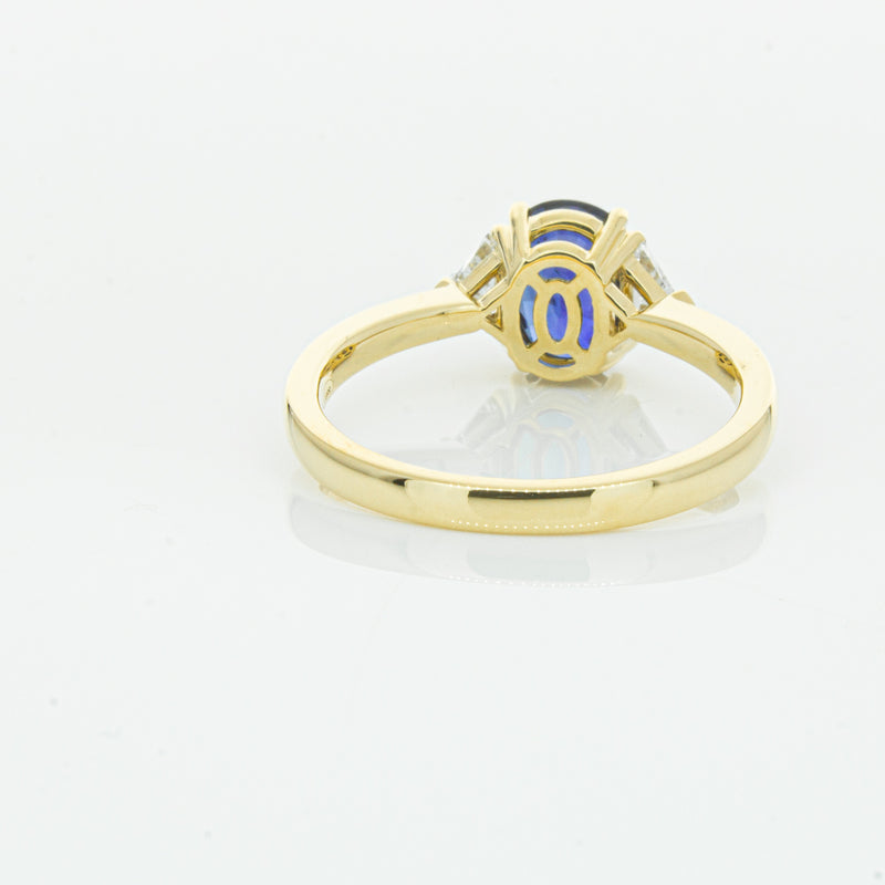 18ct Yellow Gold 1.42ct Sapphire & Diamond Ring-Ring-Walker & Hall