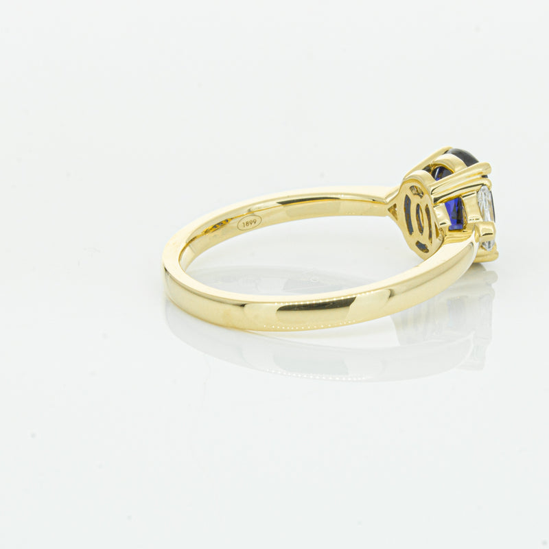 18ct Yellow Gold 1.42ct Sapphire & Diamond Ring-Ring-Walker & Hall
