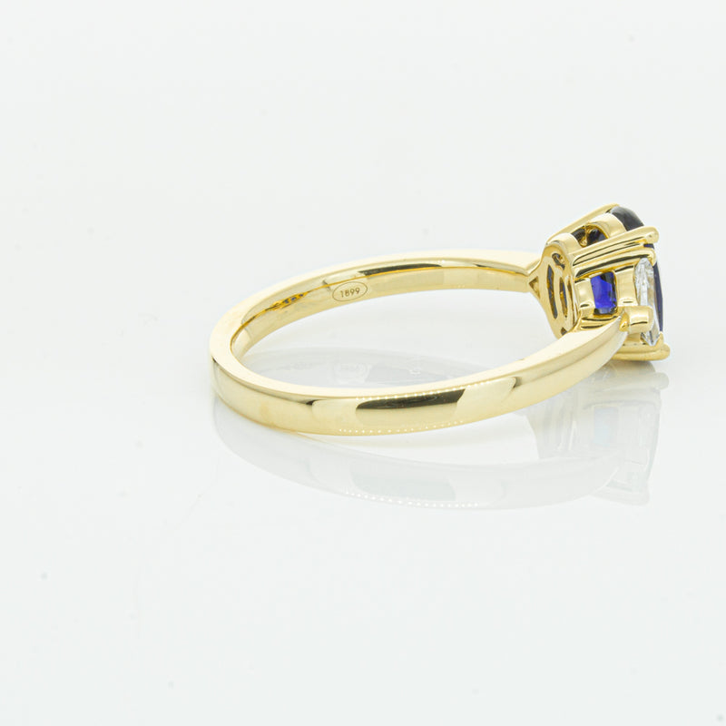 18ct Yellow Gold 1.42ct Sapphire & Diamond Ring-Ring-Walker & Hall
