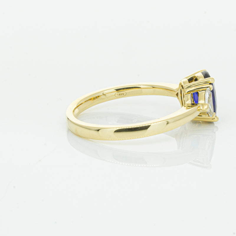 18ct Yellow Gold 1.42ct Sapphire & Diamond Ring-Ring-Walker & Hall