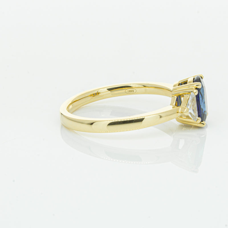 18ct Yellow Gold 1.42ct Sapphire & Diamond Ring-Ring-Walker & Hall