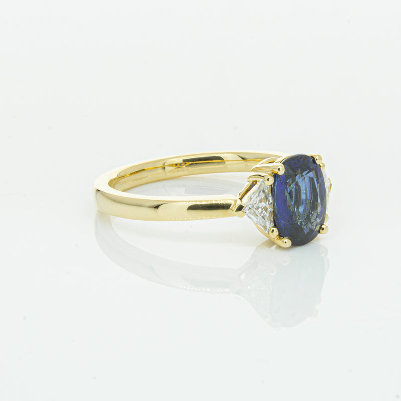 18ct Yellow Gold 1.42ct Sapphire & Diamond Ring-Ring-Walker & Hall