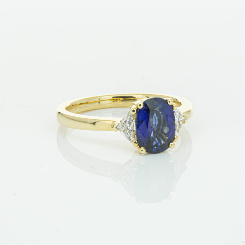 18ct Yellow Gold 1.42ct Sapphire & Diamond Ring-Ring-Walker & Hall