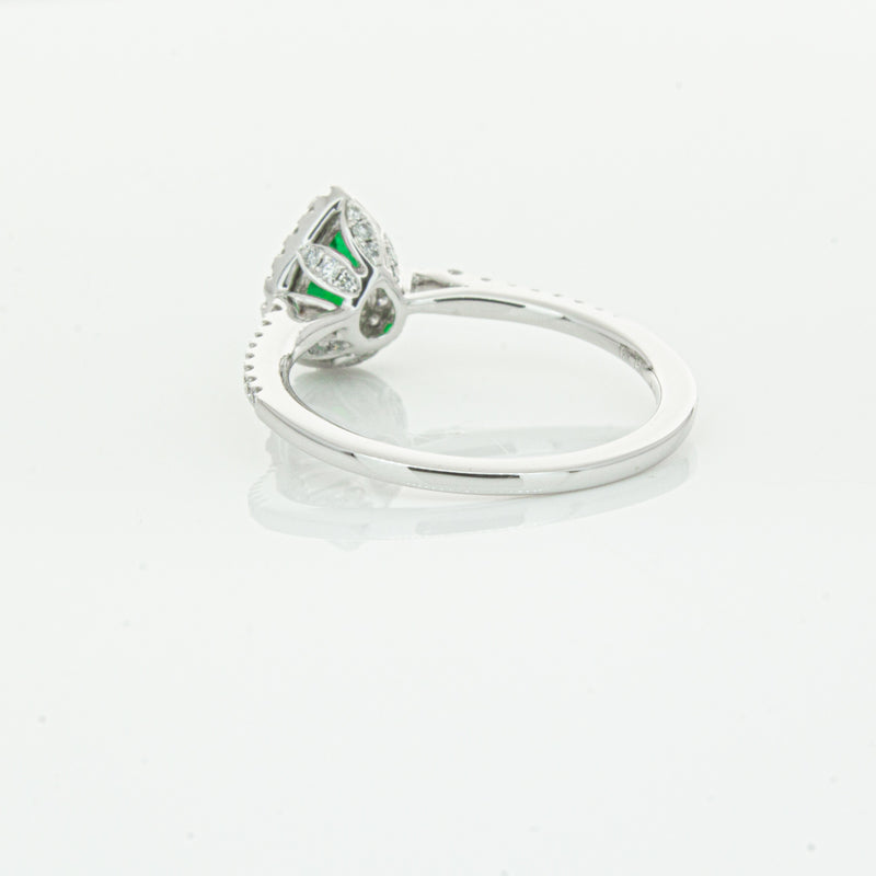 18ct White Gold .64ct Emerald & Diamond Mini Sierra Ring-Ring-Walker & Hall