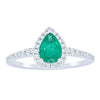 18ct White Gold .64ct Emerald & Diamond Mini Sierra Ring-Ring-Walker & Hall