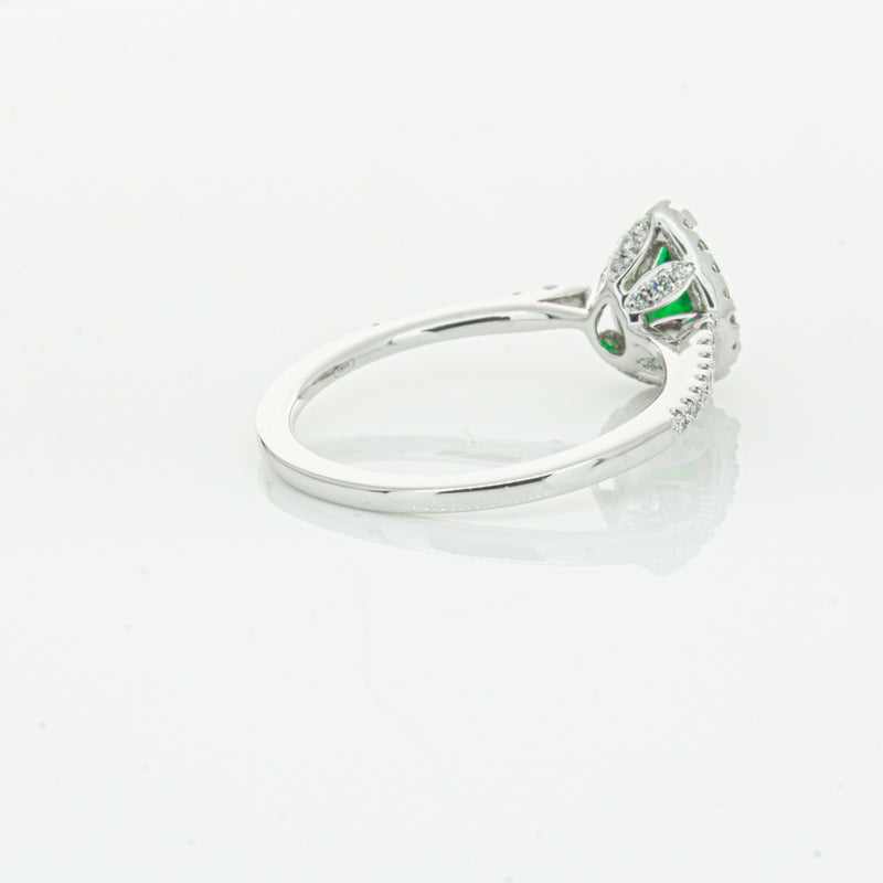 18ct White Gold .64ct Emerald & Diamond Mini Sierra Ring-Ring-Walker & Hall