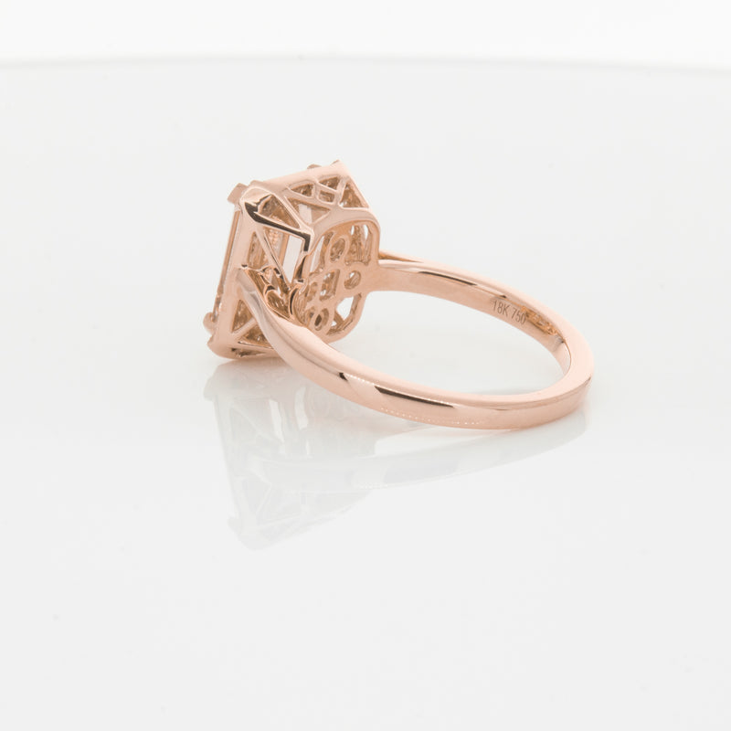 18ct Rose Gold 2.76ct Morganite & Diamond Empire Ring-Ring-Walker & Hall