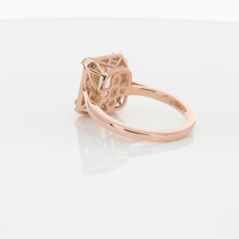 18ct Rose Gold 2.76ct Morganite & Diamond Empire Ring-Ring-Walker & Hall