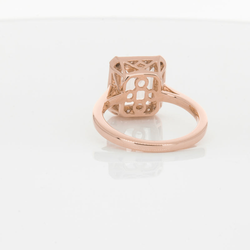 18ct Rose Gold 2.76ct Morganite & Diamond Empire Ring-Ring-Walker & Hall