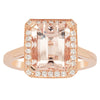18ct Rose Gold 2.76ct Morganite & Diamond Empire Ring-Ring-Walker & Hall