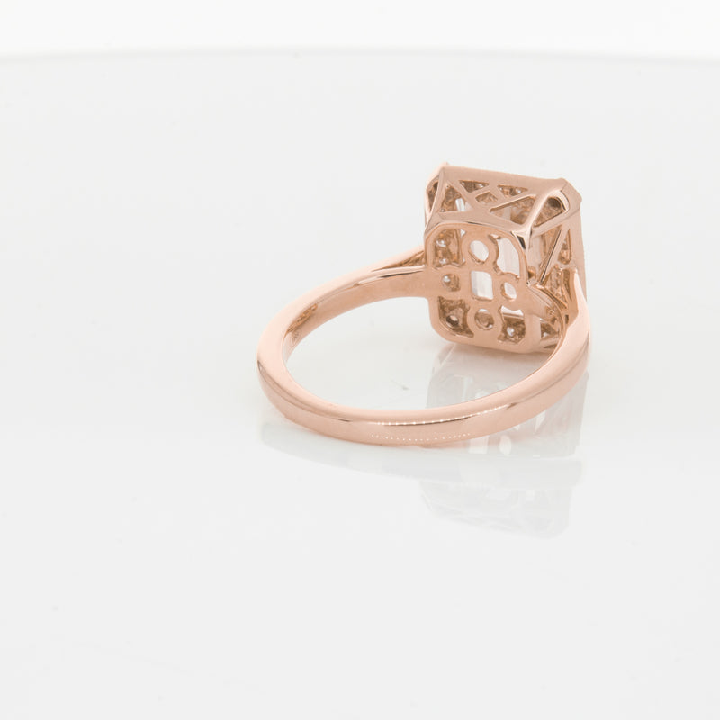 18ct Rose Gold 2.76ct Morganite & Diamond Empire Ring-Ring-Walker & Hall