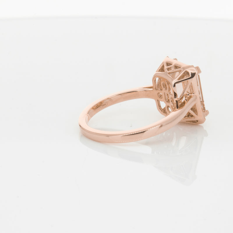 18ct Rose Gold 2.76ct Morganite & Diamond Empire Ring-Ring-Walker & Hall