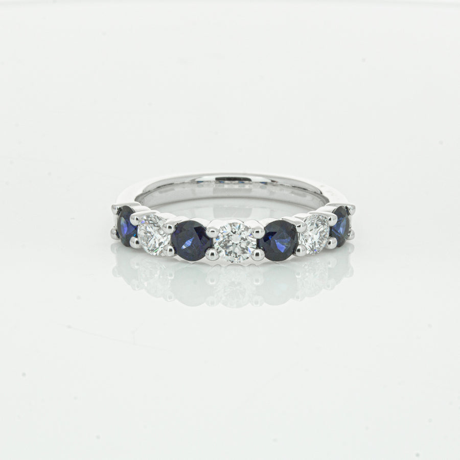 18ct White Gold .88ct Sapphire & Diamond Panorama Ring-Ring-Walker & Hall