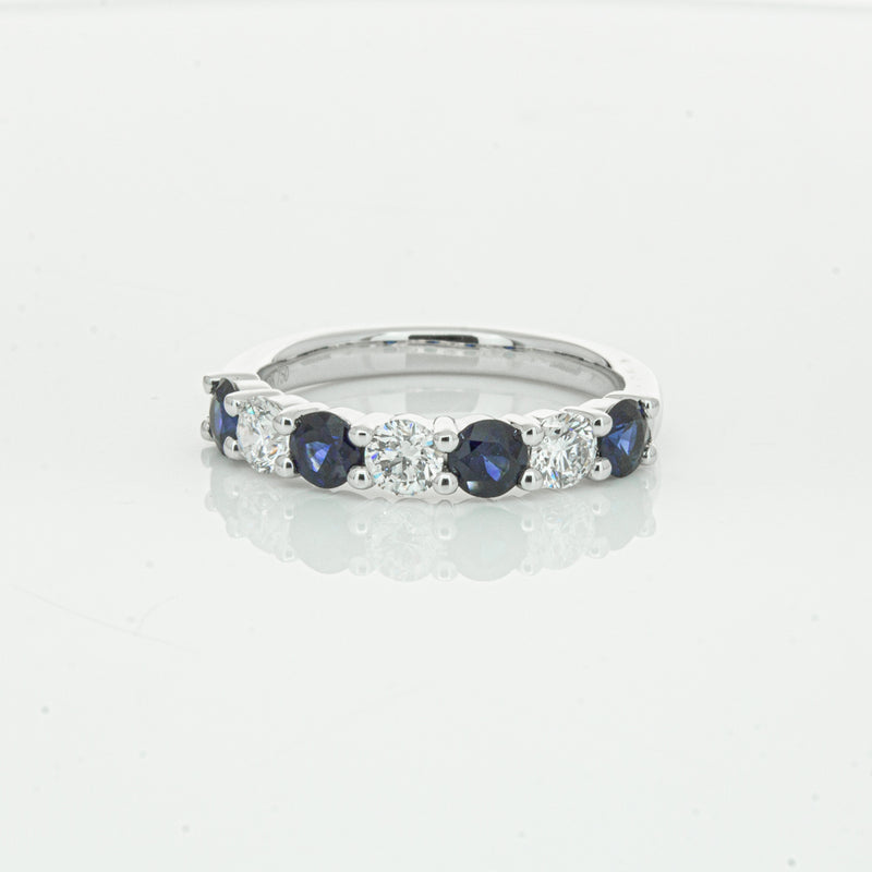 18ct White Gold .88ct Sapphire & Diamond Panorama Ring-Ring-Walker & Hall