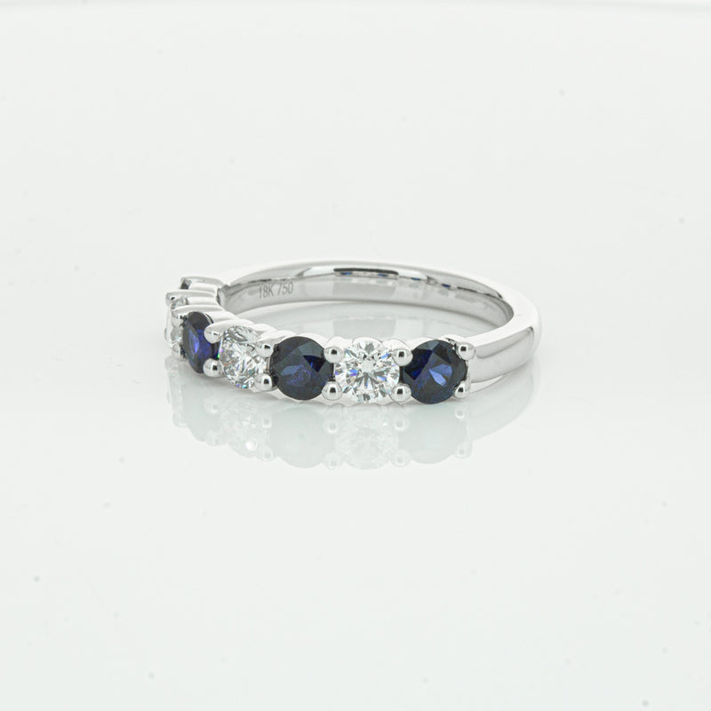 18ct White Gold .88ct Sapphire & Diamond Panorama Ring-Ring-Walker & Hall