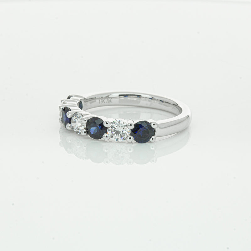 18ct White Gold .88ct Sapphire & Diamond Panorama Ring-Ring-Walker & Hall