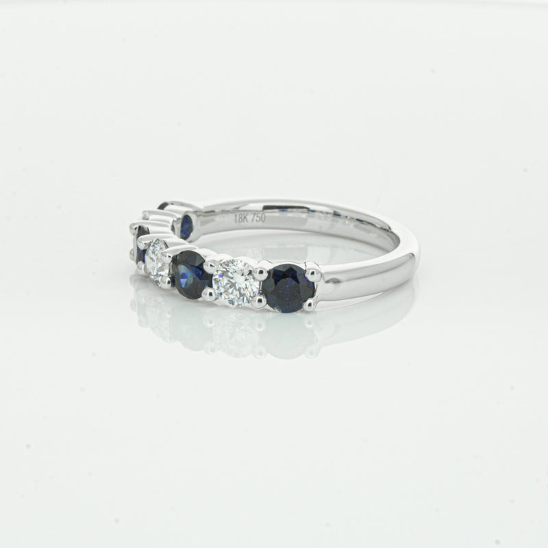 18ct White Gold .88ct Sapphire & Diamond Panorama Ring-Ring-Walker & Hall