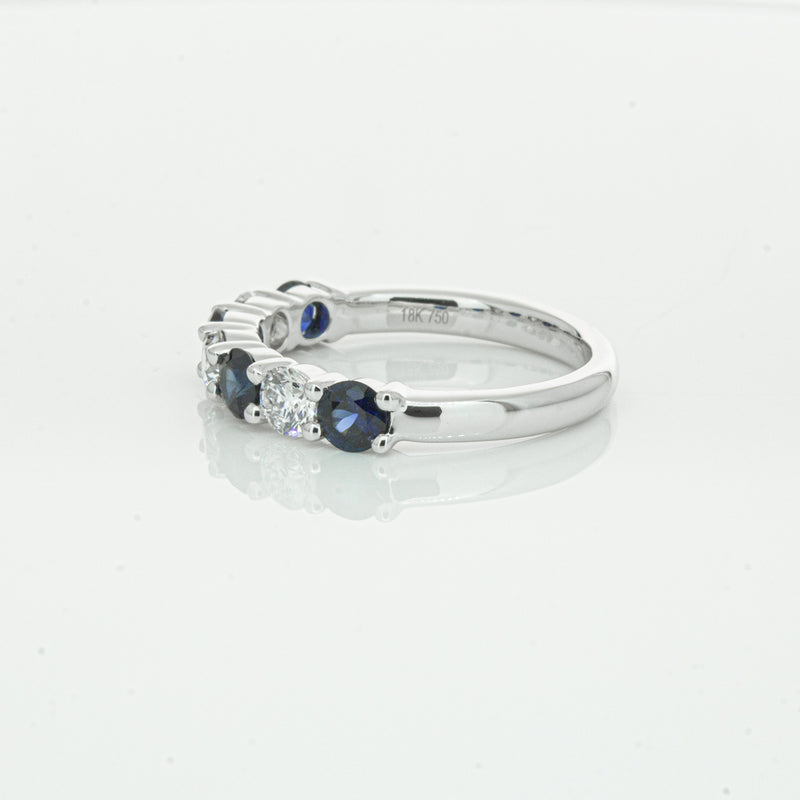 18ct White Gold .88ct Sapphire & Diamond Panorama Ring-Ring-Walker & Hall