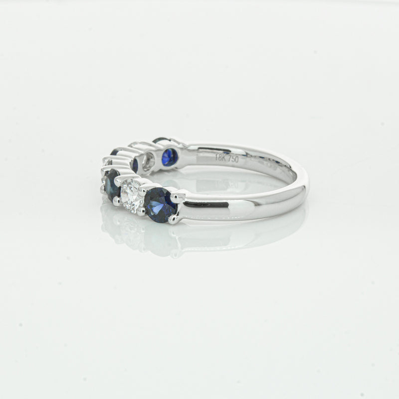 18ct White Gold .88ct Sapphire & Diamond Panorama Ring-Ring-Walker & Hall