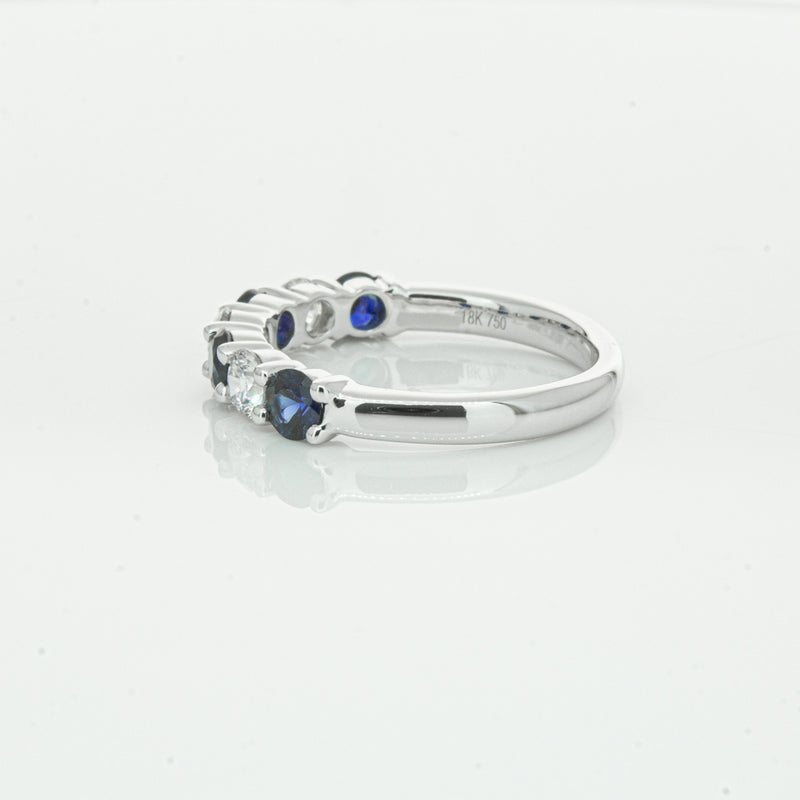 18ct White Gold .88ct Sapphire & Diamond Panorama Ring-Ring-Walker & Hall