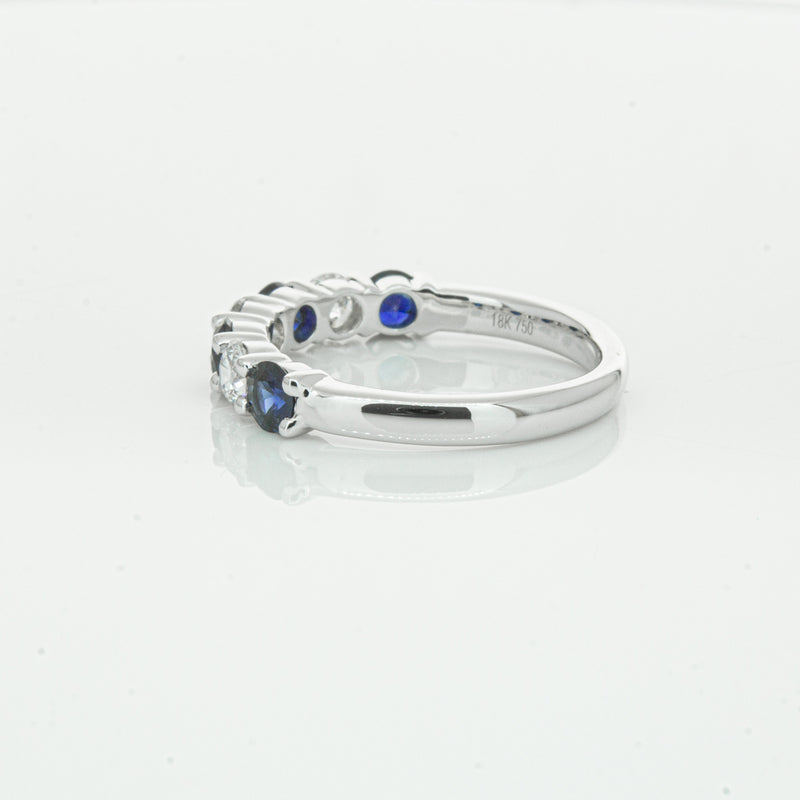 18ct White Gold .88ct Sapphire & Diamond Panorama Ring-Ring-Walker & Hall